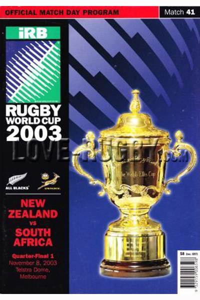 2003 New Zealand v South Africa  Rugby Programme